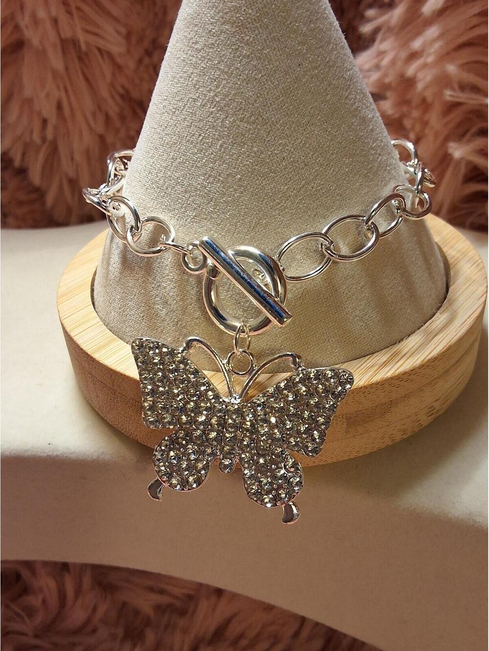 TOGGLE SILVER BUTTERFLY BRACELET